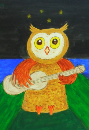 The owl looked up